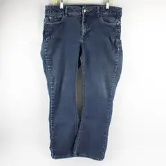 Lee Riders Jeans Women's 16 Medium Mid Rise Bootcut Dark Wash Stretch Denim