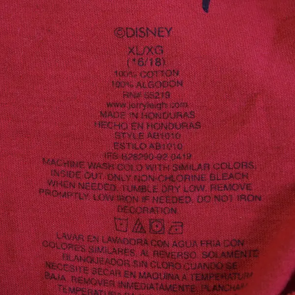 Disney Red "Grandma" Minnie Mouse Printed Short Sleeve T-Shirt Women's XL