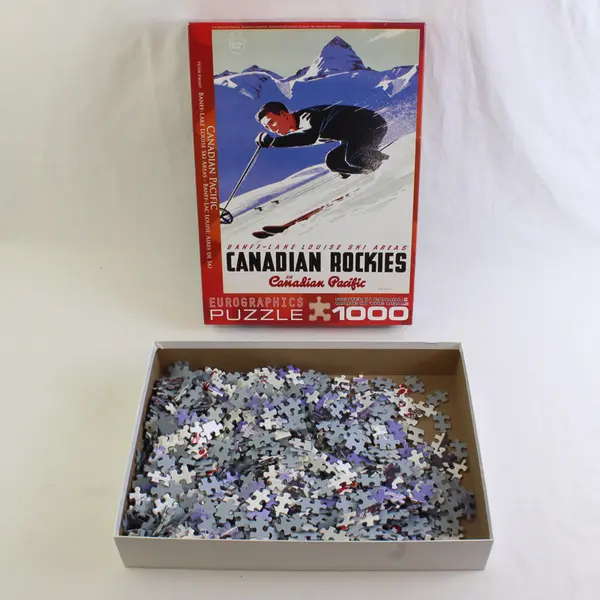 Canadian Pac. Banff-Lake Louise Ski Areas 1,000 pc. Jigsaw Puzzle, Complete
