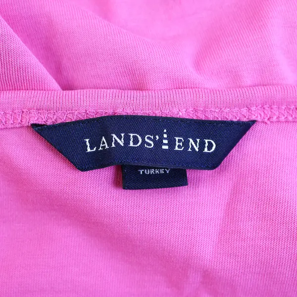 Lands' End Solid Pink Color Short Sleeve T-Shirt 100% Cotton Women's Size XL