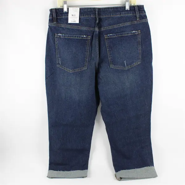 NWT Time and Tru Jeans Womens 16 High Rise Distressed Raw Hem Denim Jeans