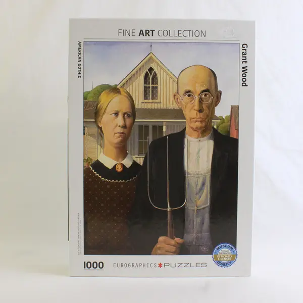 Eurographics American Gothic 1000 Piece Jigsaw Puzzle By Grant Wood, Complete