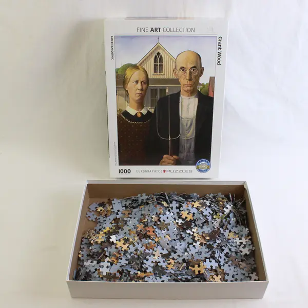 Eurographics American Gothic 1000 Piece Jigsaw Puzzle By Grant Wood, Complete