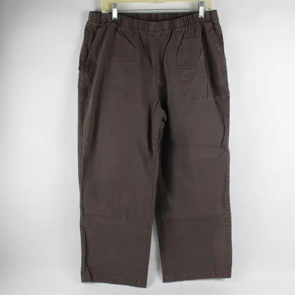 Woman Within Women's 22W Petite Brown Elastic Waist Pull On Pants