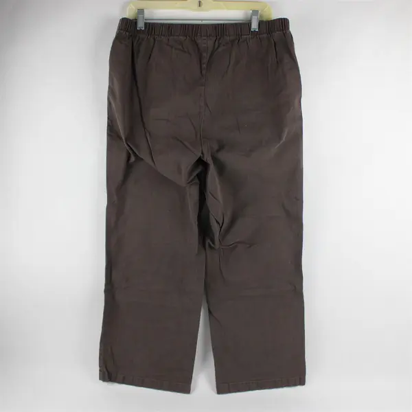 Woman Within Women's 22W Petite Brown Elastic Waist Pull On Pants