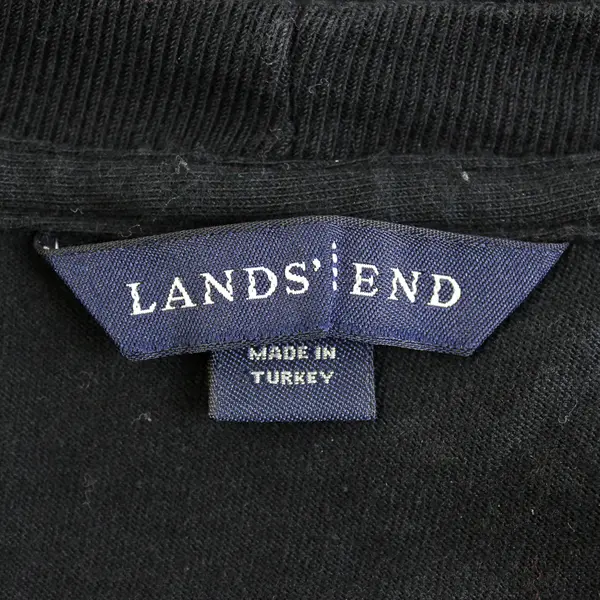Lands' End Solid Black Color Short Sleeve T-Shirt 100% Cotton Women's Size XL
