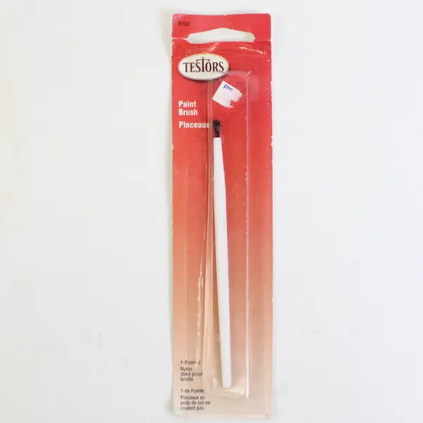 Lot of 3 Testors Paint Brushes, 2 Flat & 1 Pointed Tip, New
