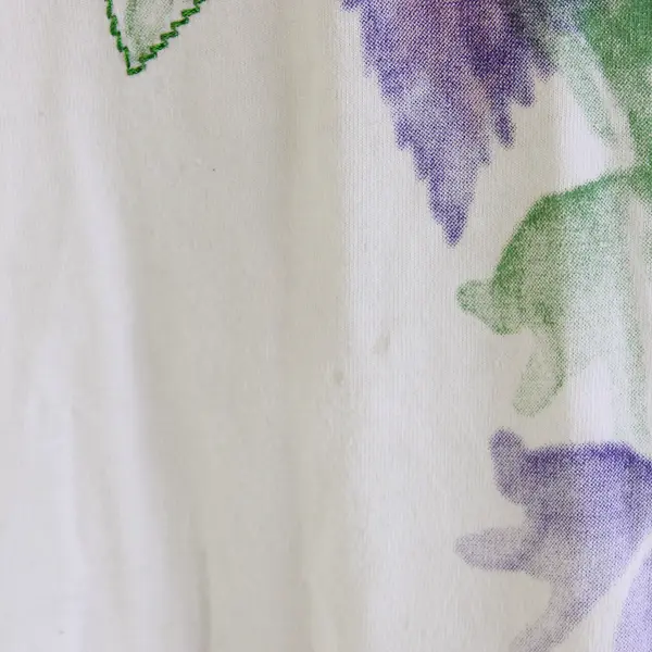 Laura Scott White Floral Short Sleeve T-Shirt 100% Cotton Women's Size XL