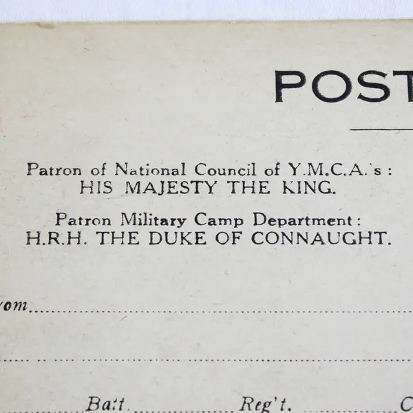 YMCA England Military Camp Postcard WWI Unposted
