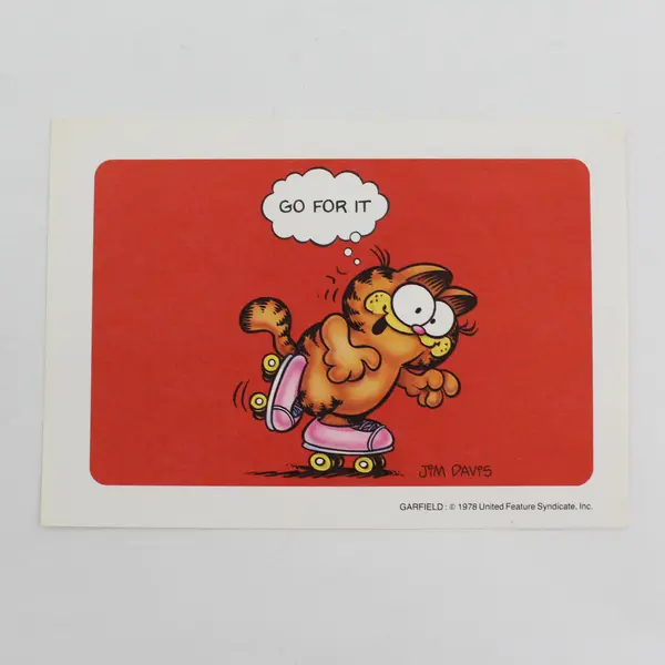 Set of 2 VTG 1978 Regency Notecards with Envelopes Skating Garfield