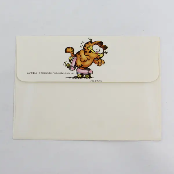 Set of 2 VTG 1978 Regency Notecards with Envelopes Skating Garfield