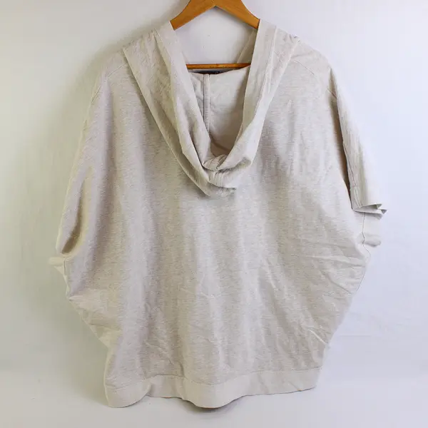 Fluent Life White Sleeveless Hoodie Sweater 100% Cotton Women's Size L