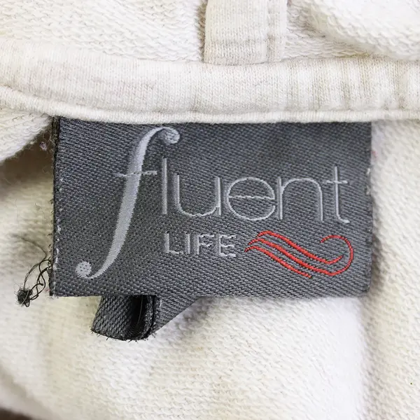 Fluent Life White Sleeveless Hoodie Sweater 100% Cotton Women's Size L