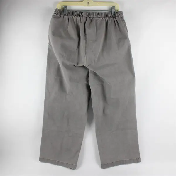 Woman Within Women's 20W Petite Grey Elastic Waist Pull On Pants