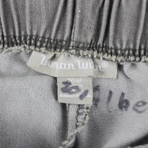 Woman Within Women's 20W Petite Grey Elastic Waist Pull On Pants