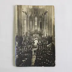 Meaux Cathedral France Church Service RPPC Photo Postcard WWI