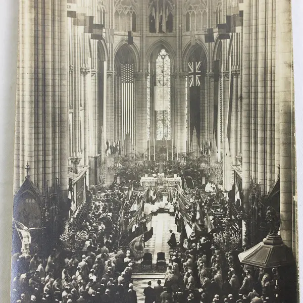 Meaux Cathedral France Church Service RPPC Photo Postcard WWI
