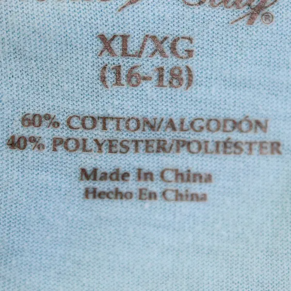 White Stag Blue Floral Pattern Short Sleeve T-Shirt Women's Size XL