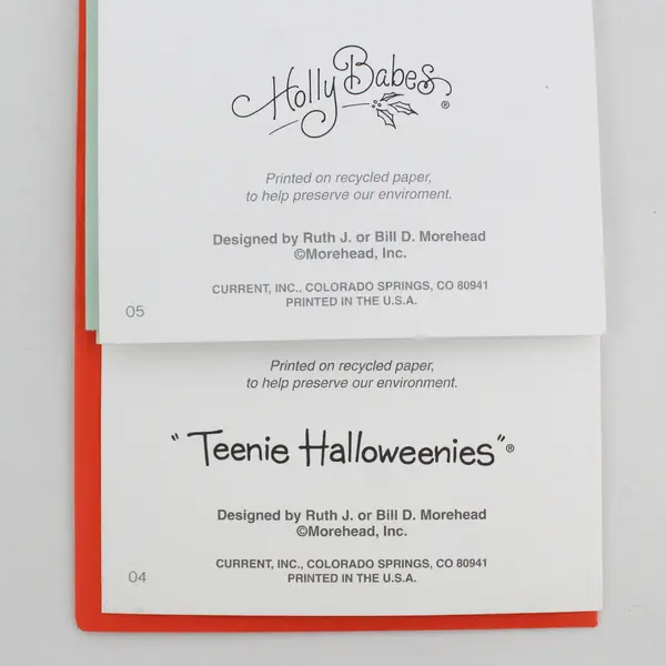 Lot of 2 VTG Current Inc. Morehead Holiday Cards with Envelopes