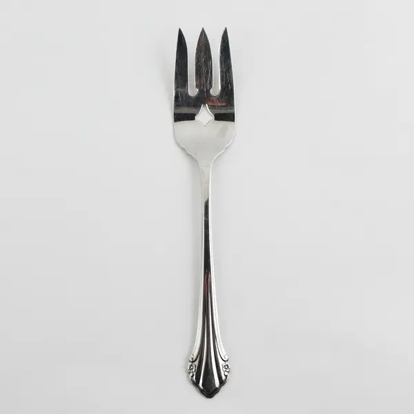 Oneida Silver Repose Pattern Stainless Medium Cold Meat Serving Fork 8.25" Rare