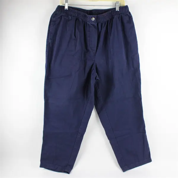 Woman Within Women's 18W Petite Dark Blue Elastic Waist Pull On Pants