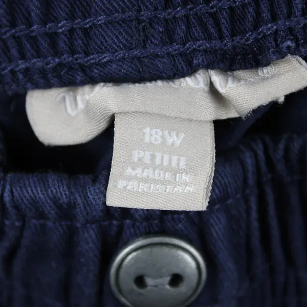 Woman Within Women's 18W Petite Dark Blue Elastic Waist Pull On Pants