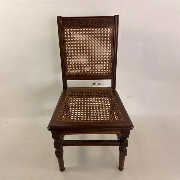 Vintage Louis XVI Style French Cane Accent Chair Carved- Local Pickup Only