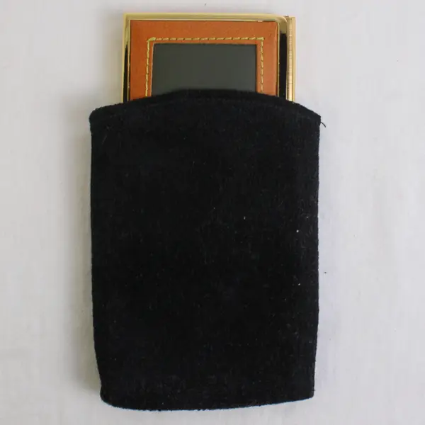 NWOT Unbranded Gold-Toned Metal and Brown Leather Hinged Cigarette Case