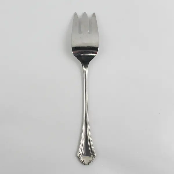 Oneida Silver Falkirk Pattern Stainless Med Cold Meat Serving Fork 8.5" Rare HTF
