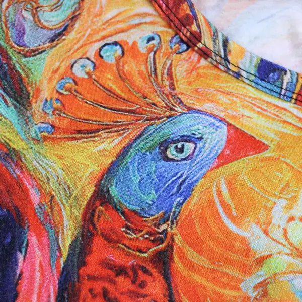 Just Fashion Now Multicolor Abstract Pattern Short Sleeve T-Shirt Womens Size XL