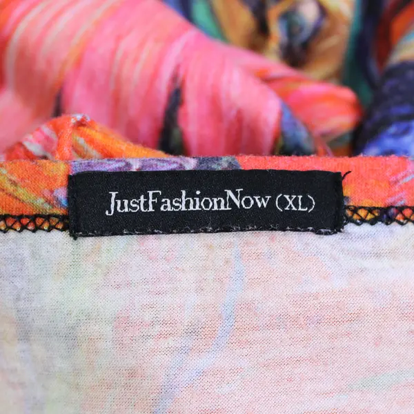 Just Fashion Now Multicolor Abstract Pattern Short Sleeve T-Shirt Womens Size XL