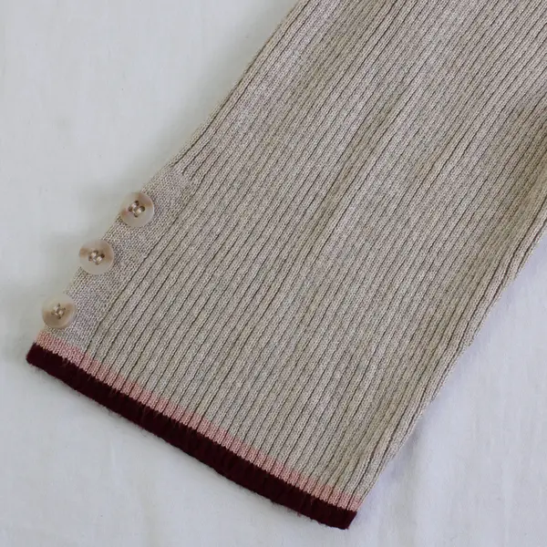 Retrology Women's L Beige Mock Neck Tight Knit Half Sleeve Shirt