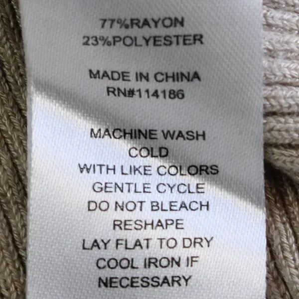 Retrology Women's L Beige Mock Neck Tight Knit Half Sleeve Shirt