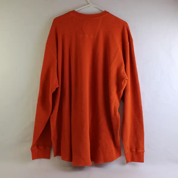 Eddie Bauer Orange Waffle Knit Long Sleeve Sweatshirt Men's Size 3XL