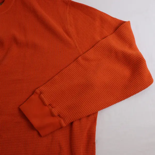 Eddie Bauer Orange Waffle Knit Long Sleeve Sweatshirt Men's Size 3XL
