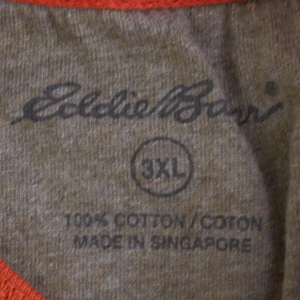 Eddie Bauer Orange Waffle Knit Long Sleeve Sweatshirt Men's Size 3XL