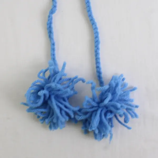 Handmade Pink Blue and White Knit Hood Hat Kids' Medium