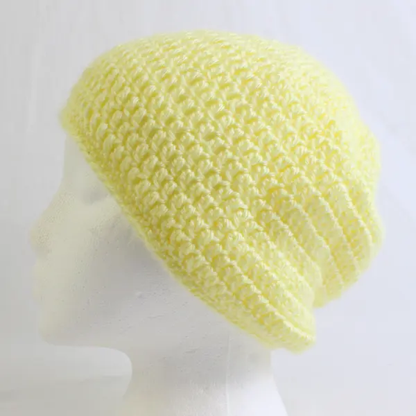 Women's Handmade Pastel Yellow Knit Beanie Cap