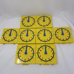 Lot of 8 Learning Clocks Teaching Manipulatives Movable Hands