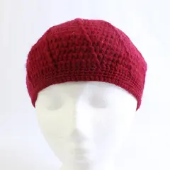 Girls' Handmade Cherry Red Knit Beret Hat