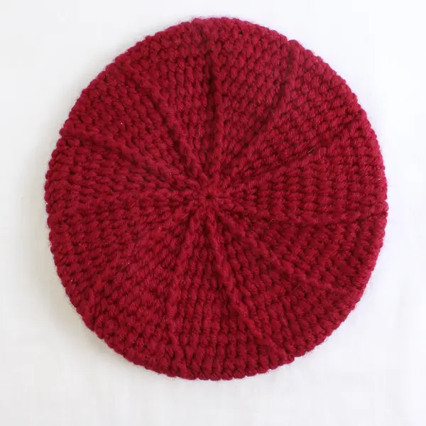 Girls' Handmade Cherry Red Knit Beret Hat