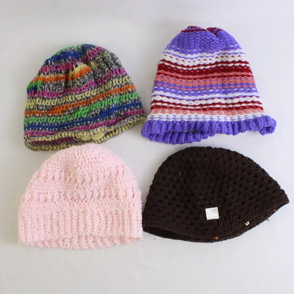 Mixed Lot of 4 Women's Knit Beanie Caps