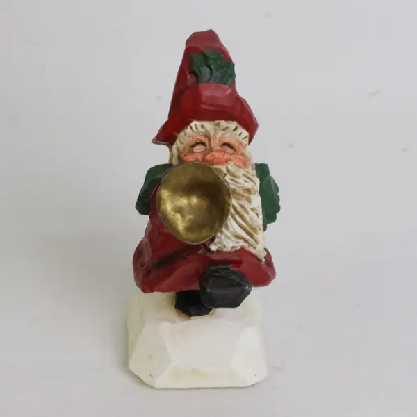 David Frykman Collection Santa Figurine Playing A Trumpet "Oh, The Joy!" 5" 1994