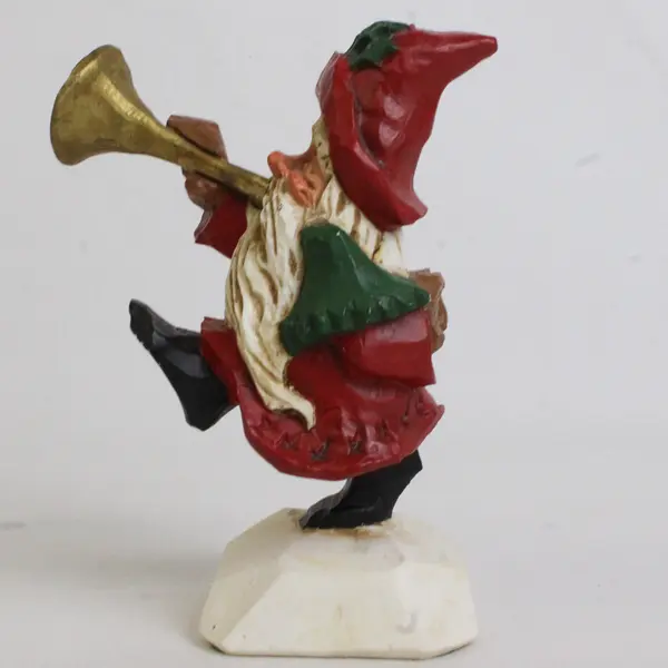 David Frykman Collection Santa Figurine Playing A Trumpet "Oh, The Joy!" 5" 1994