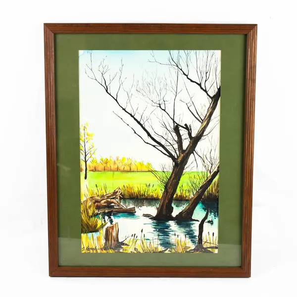 Framed Watercolor Painting on Paper by D. Kennedy - Wall Art