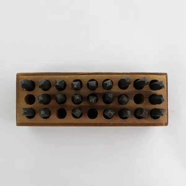 Vtg Machinist Steel Alphabet Tool Metal Die Punch Set A-Z Incomplete