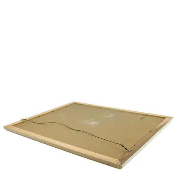 Original Framed Watercolor Pond Scene on Paper 18x22 Ready to Hang