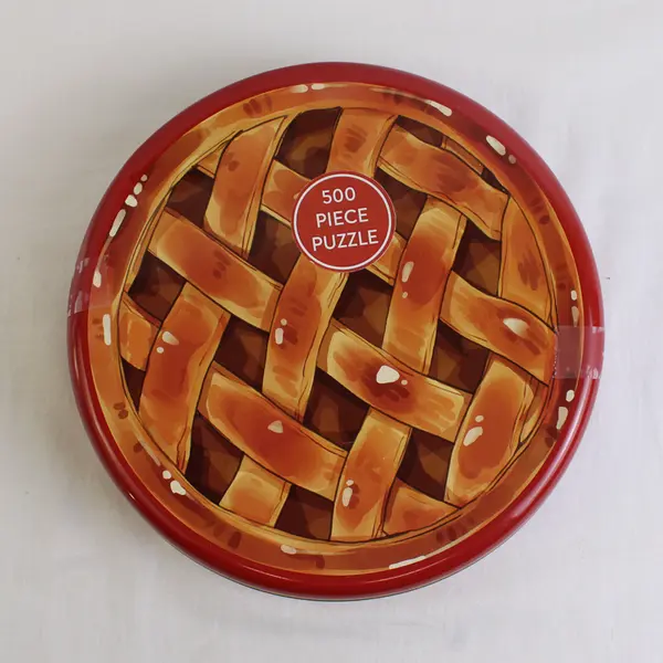 Apple Pie 500 pc. Jigsaw Puzzle in Round Red Tin, 2023 Complete