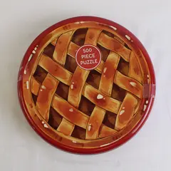 Apple Pie 500 pc. Jigsaw Puzzle in Round Red Tin, 2023 Complete