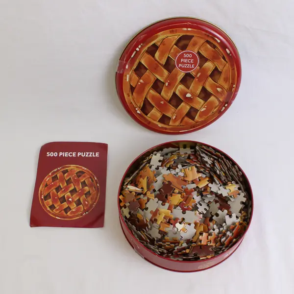 Apple Pie 500 pc. Jigsaw Puzzle in Round Red Tin, 2023 Complete